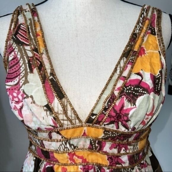 Pamela Brown Womens Floral V-Neck Sleeveless Tunic Top Size S Multicolor - Picture 12 of 16